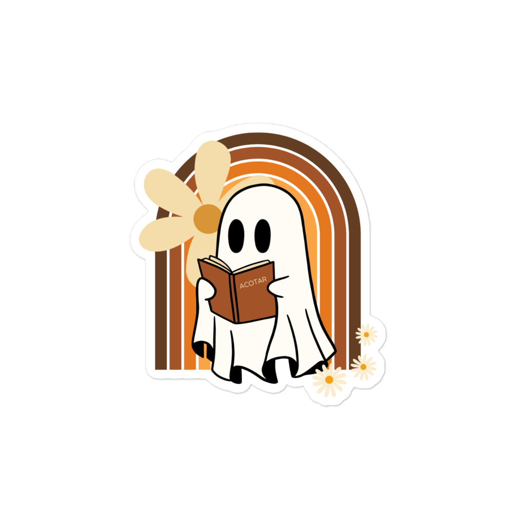 Spooky Ghost Sticker Reading | Literary Ghost Sticker