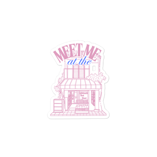 Adventure Awaits: "Meet Me at the Bookshop" Sticker for Book Lovers